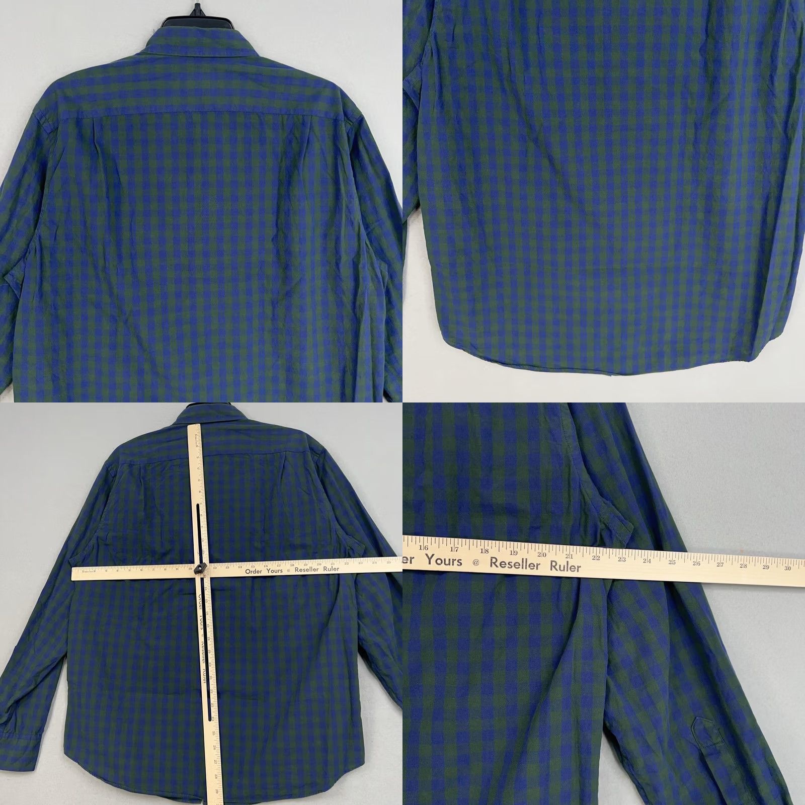 J.Crew J.CREW Shirt Mens Large Blue Green Gingham Plaid Button-Down Collar Pocket Casual Preppy Size US L / EU 52-54 / 3 - 8 Thumbnail