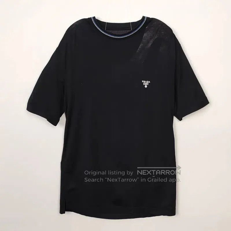 Prada Prada Black Cotton Men's T-Shirt. Size US M / EU 48-50 / 2 - 1 Thumbnail