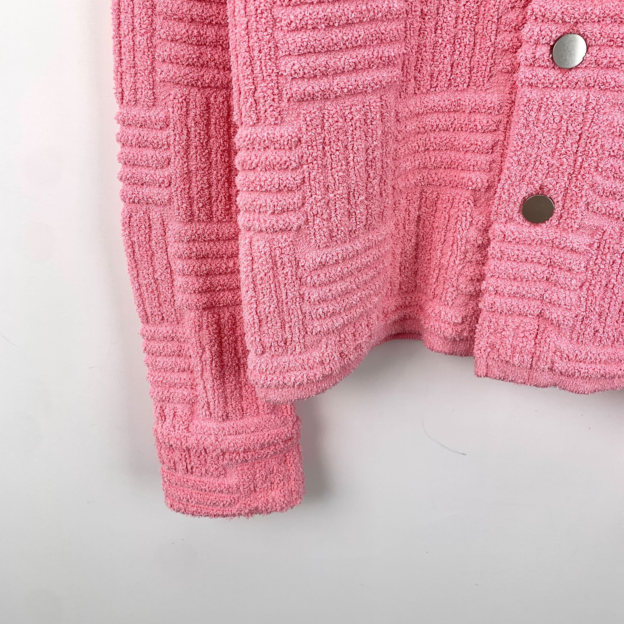 Bottega Veneta Bottega Veneta Pink Textured Woven Long-Sleeve Single-Breast Size S / US 4 / IT 40 - 4 Thumbnail