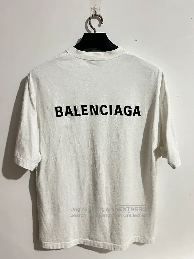Balenciaga Balenciaga White Logo Embroidered Short Sleeve T-Shirt Size US XS / EU 42 / 0 - 2 Thumbnail
