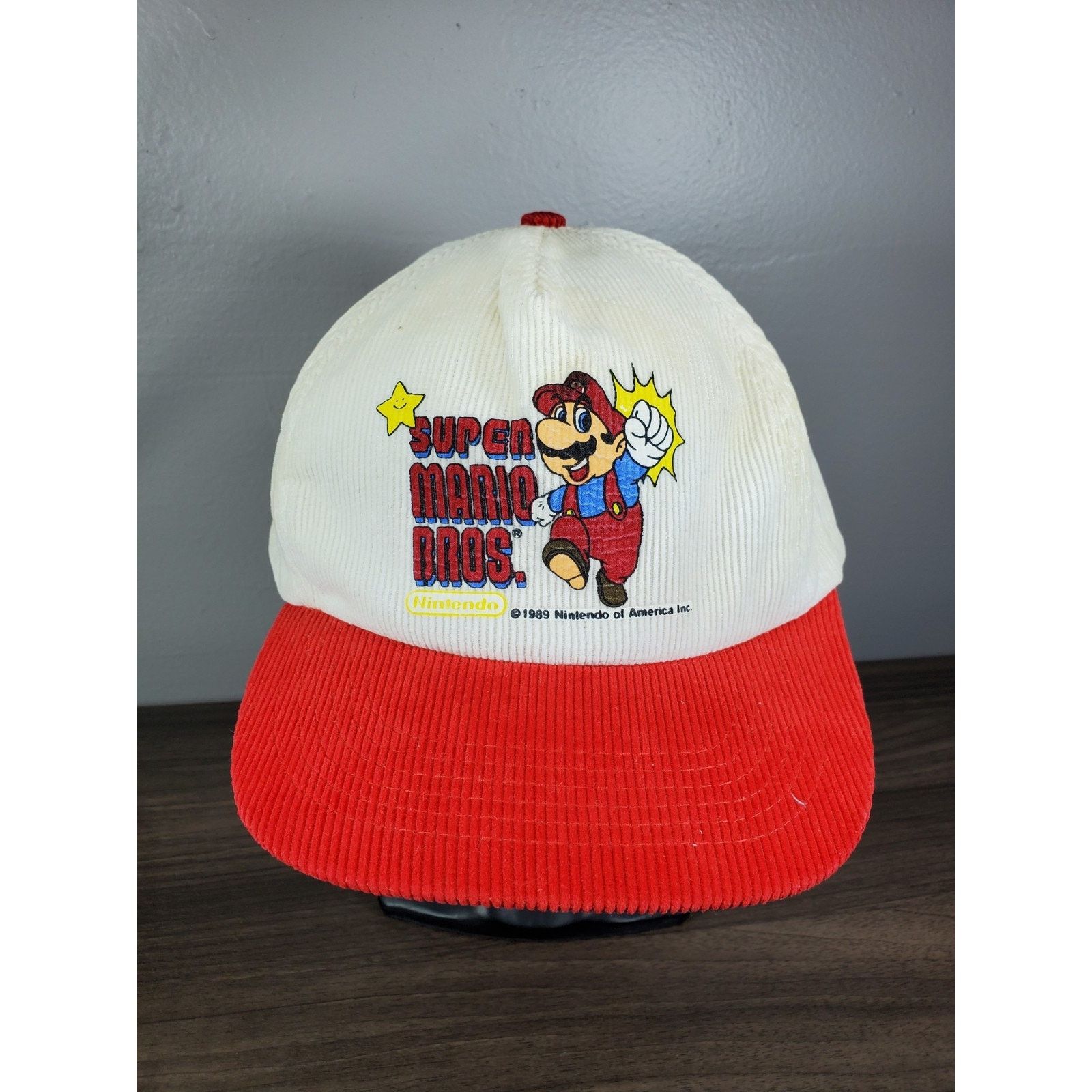 Nintendo × Vintage RARE Vintage 1989 Nintendo Super Mario Bros Corduroy Hat Cap Size ONE SIZE - 1 Thumbnail