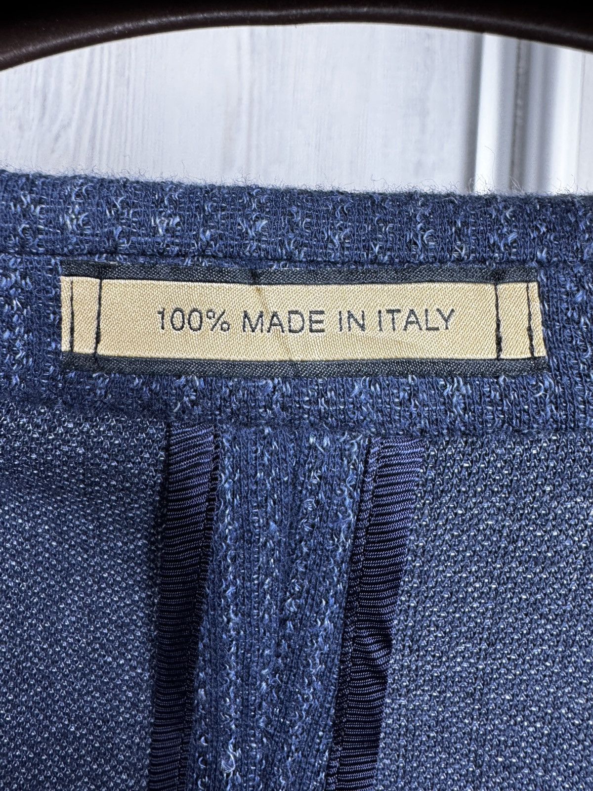Other Latorre blue cotton linen patterned unlined 2 button blazer Size 44R - 9 Thumbnail