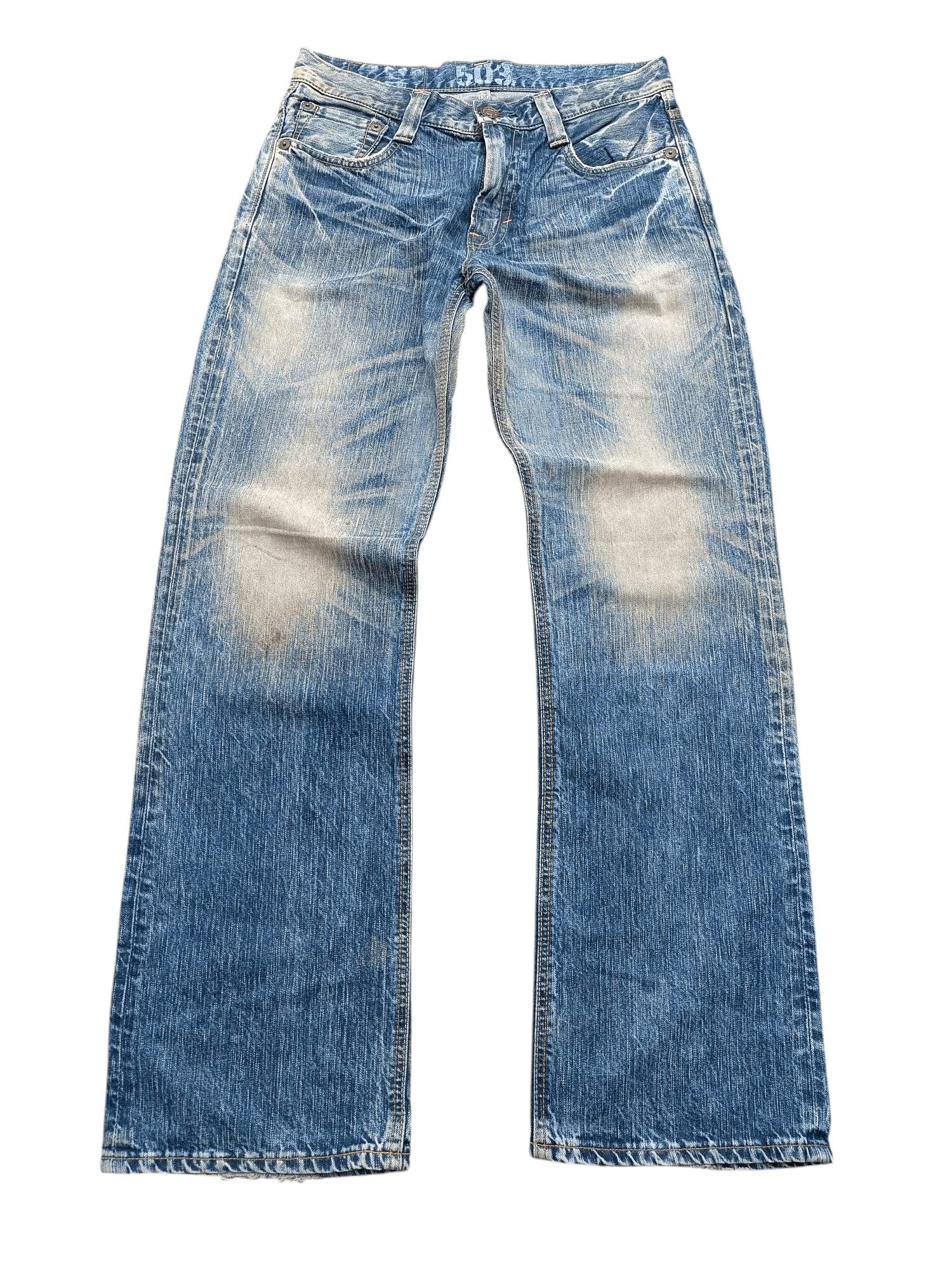 Edwin × Japanese Brand Edwin 503 Blue Trip Slim Washed Blue Whisker Denim Size US 32 / EU 48 - 2 Thumbnail