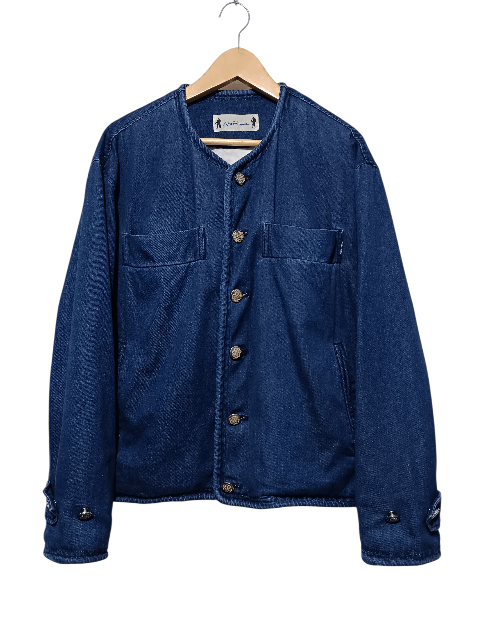 Vintage 80s Hakka Homme Indigo Cotton Denim Engineer Overjacket Size US L / EU 52-54 / 3 - 1 Thumbnail