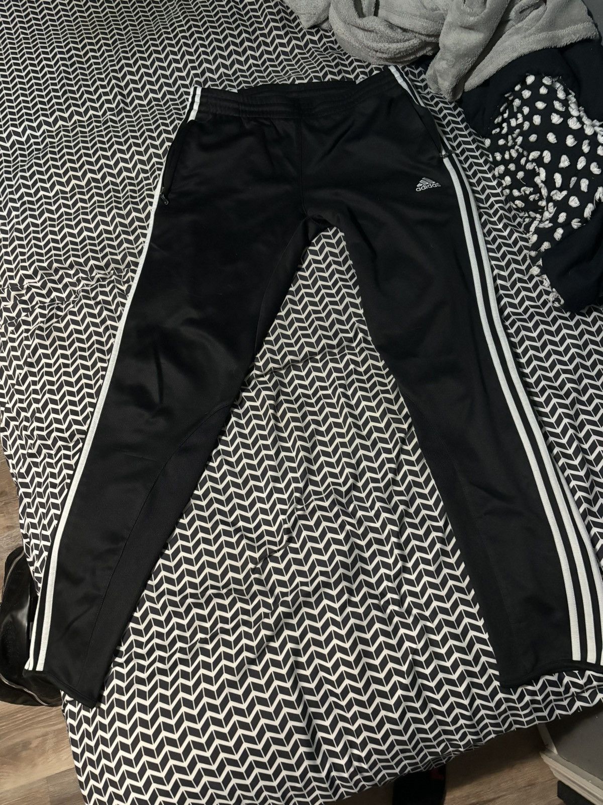 Adidas three stripe adidas zipper flare pants (good condition) Size US 30 / EU 46 - 1 Thumbnail