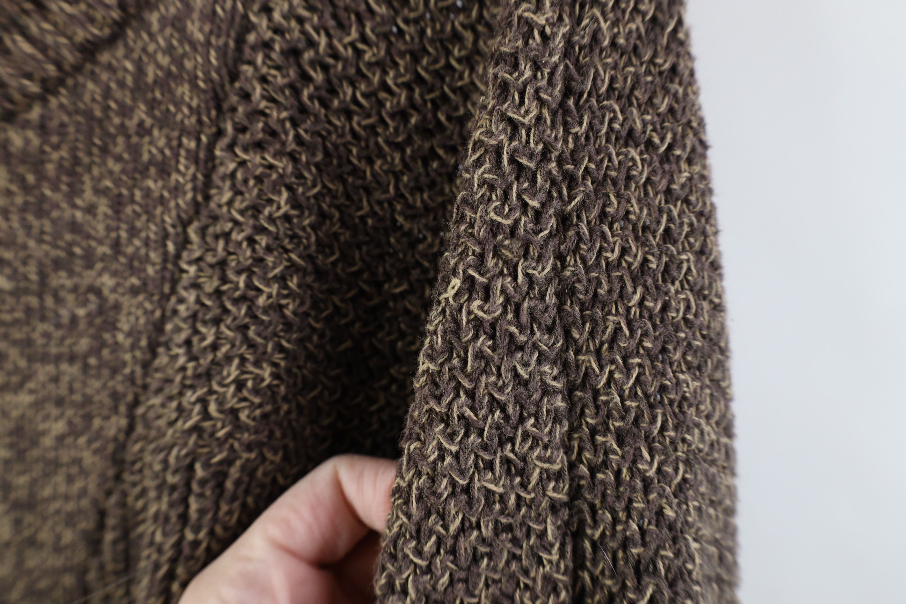 Vintage Vintage 90s Streetwear Ribbed Knit Henley Sweater Brown Size US XXL / EU 58 / 5 - 9 Thumbnail
