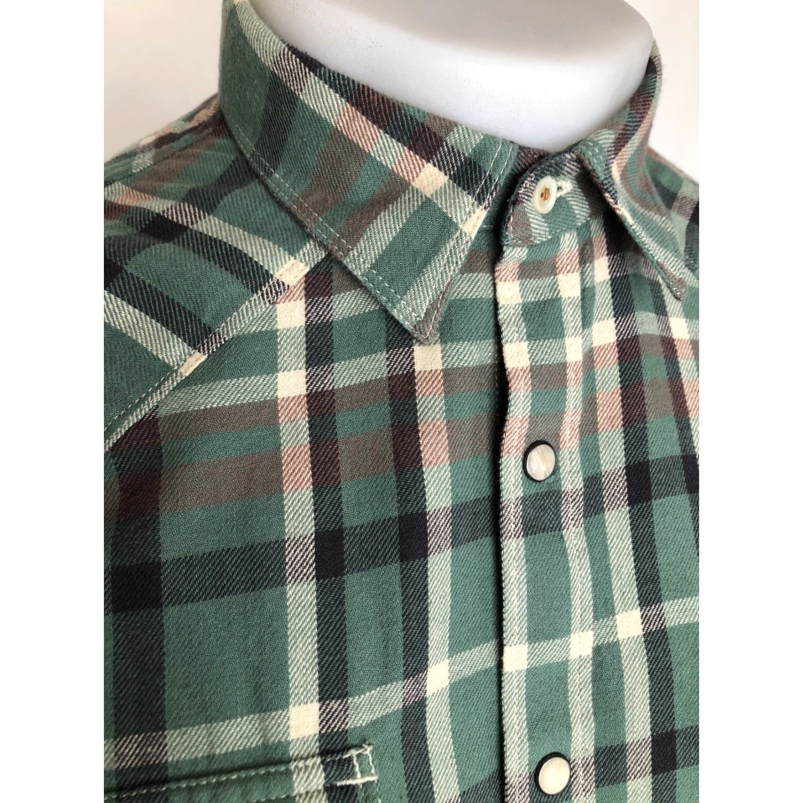 Lucky Brand Lucky Brand Plaid Flannel Western Snap Shirt Mens Sm. Shirt Size US S / EU 44-46 / 1 - 3 Thumbnail