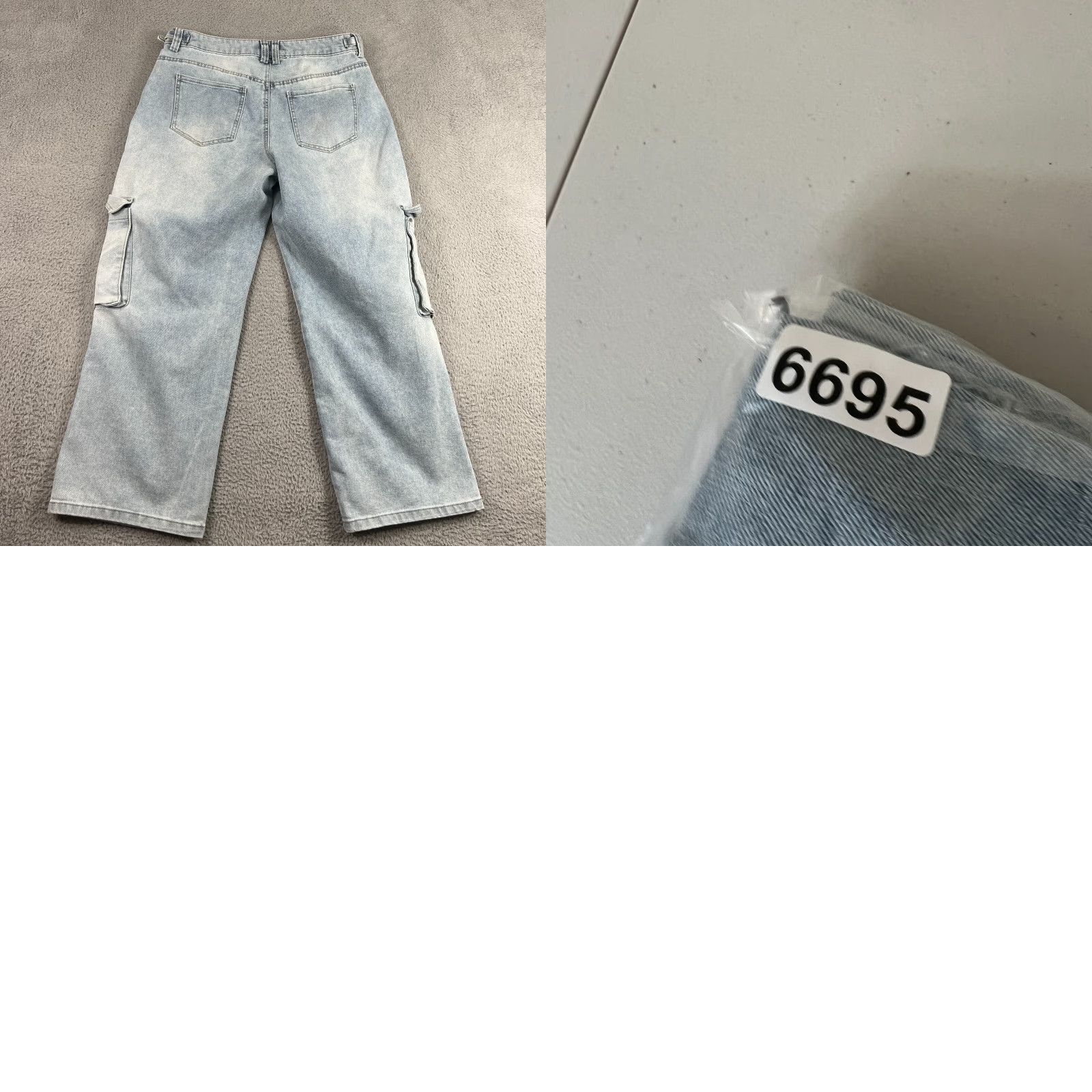 Vintage Love Cult Cargo Jeans Size 13 High Rise Wide-Leg Baggy Blue Y2K Womens Size 34" / US 12 / IT 48 - 8 Thumbnail