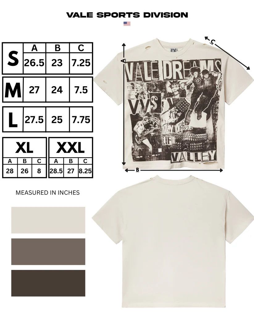 Vale Vale Forever Moshpit Tee Cream Size MEDIUM Size US M / EU 48-50 / 2 - 3 Thumbnail