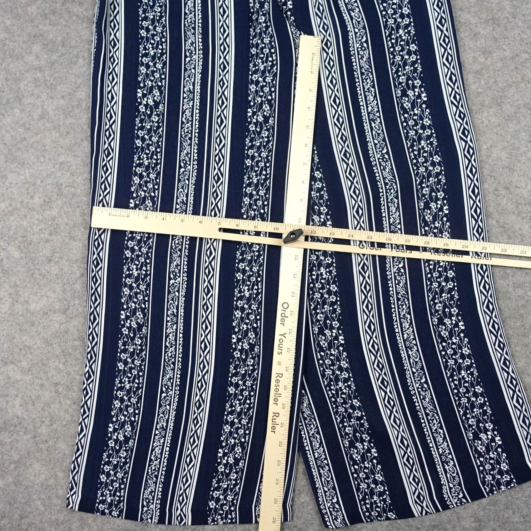 Vintage VINTAGE Wet-seal Pants Womens Small Blue Stripe Wide Leg Cropped Sheer Y2K VTG Size 26" / US 2 / IT 38 - 5 Thumbnail