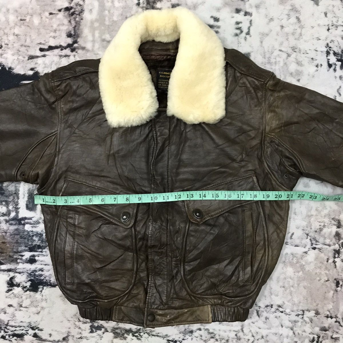 Vintage Vintage U.s Armed Force Aviator Leather Jacket Sherpa Size US S / EU 44-46 / 1 - 15 Thumbnail