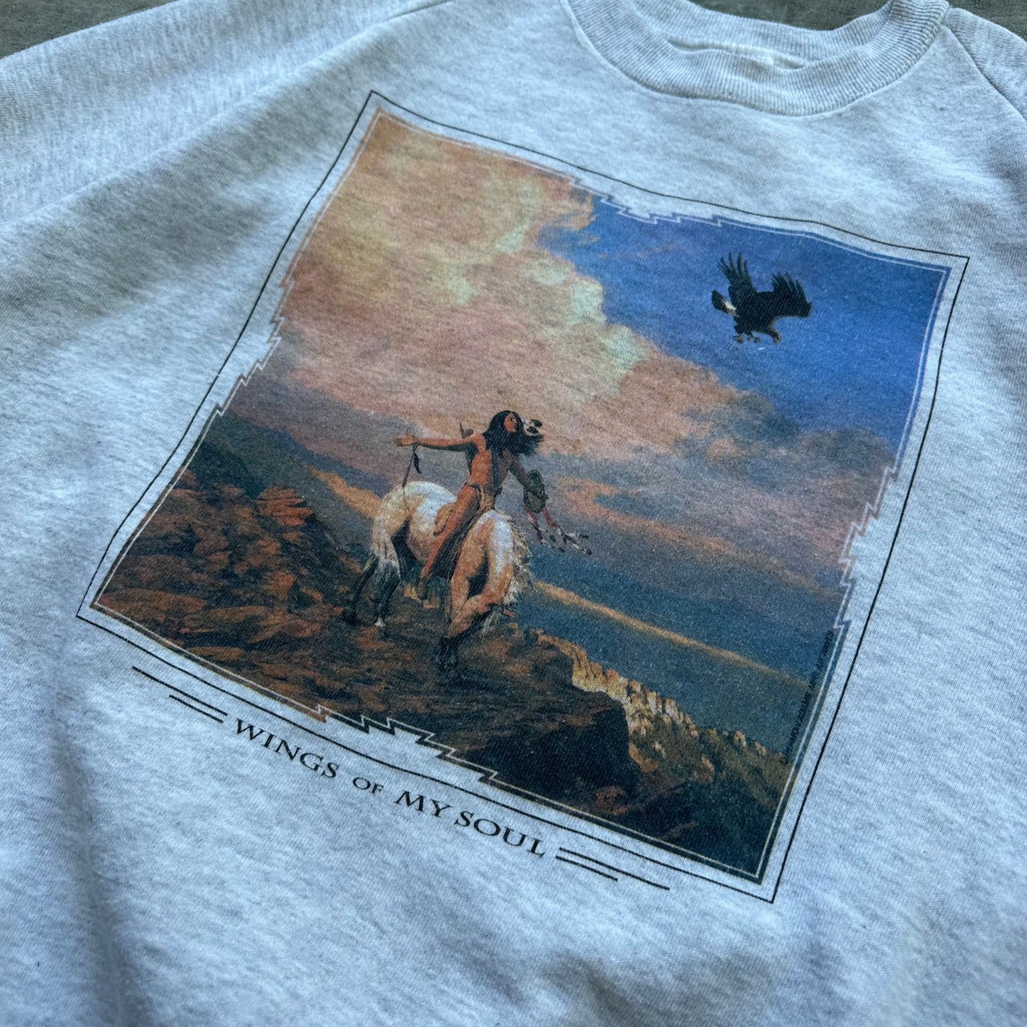 Vintage Vintage Native American Art Wings Of My Soul Sweatshirt Size US L / EU 52-54 / 3 - 2 Thumbnail