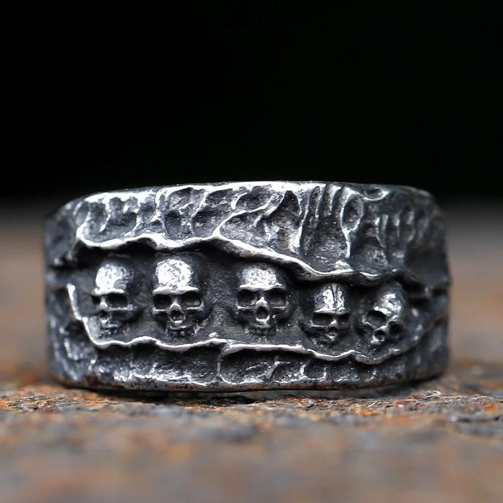 Jewelry Gothic Retro Skull Ring Size ONE SIZE - 1 Thumbnail