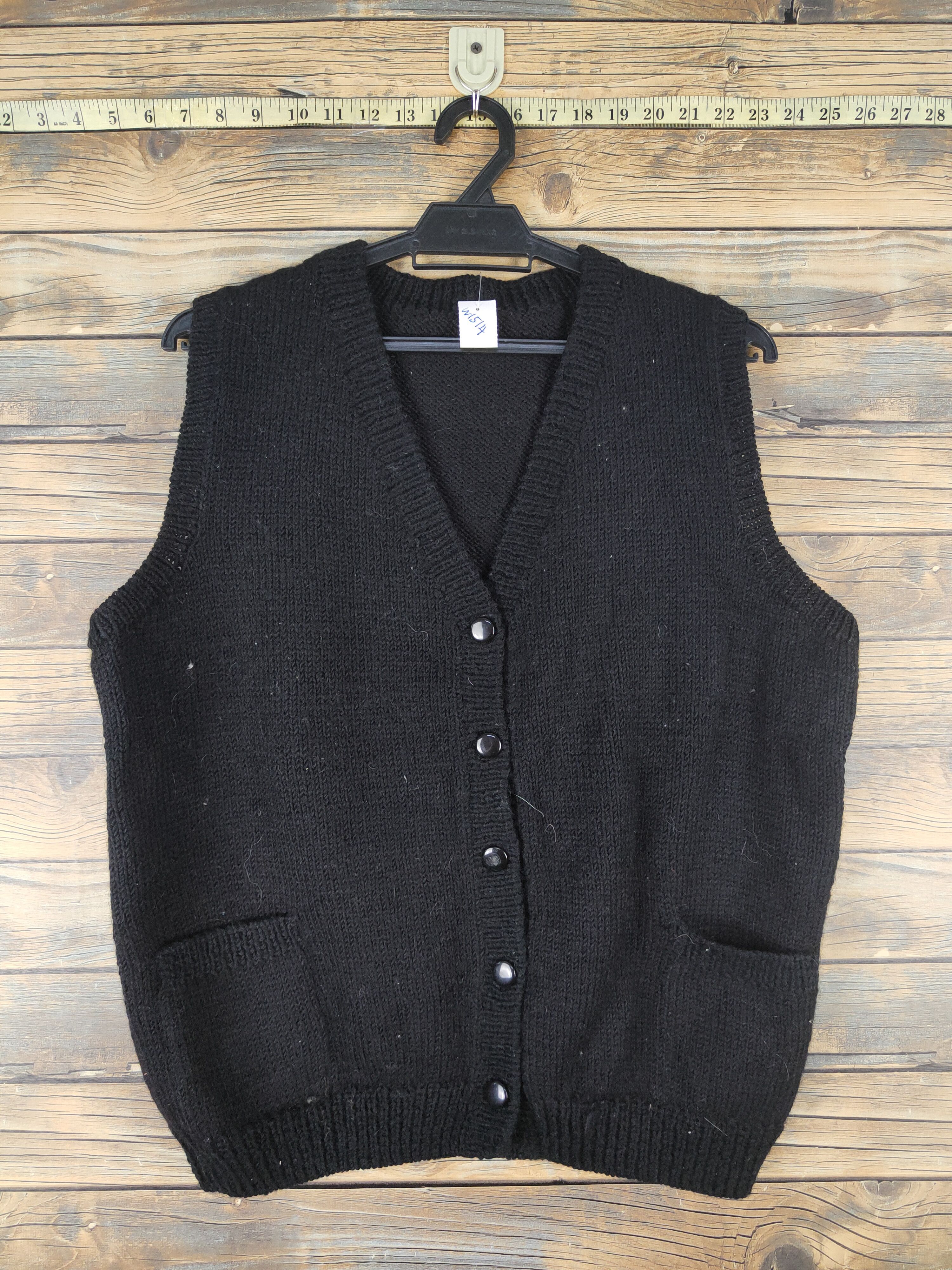 Homespun Knitwear × Japanese Brand × Vintage Japanese Brand Black Knitwear Vests #W1514 Size US L / EU 52-54 / 3 - 1 Thumbnail