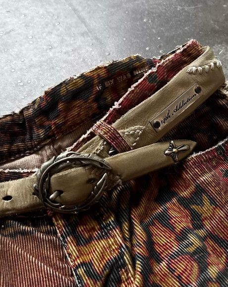 14th Addiction 14th Addiction Early Handcrafted Patchwork Leather Belt Size ONE SIZE - 7 Thumbnail