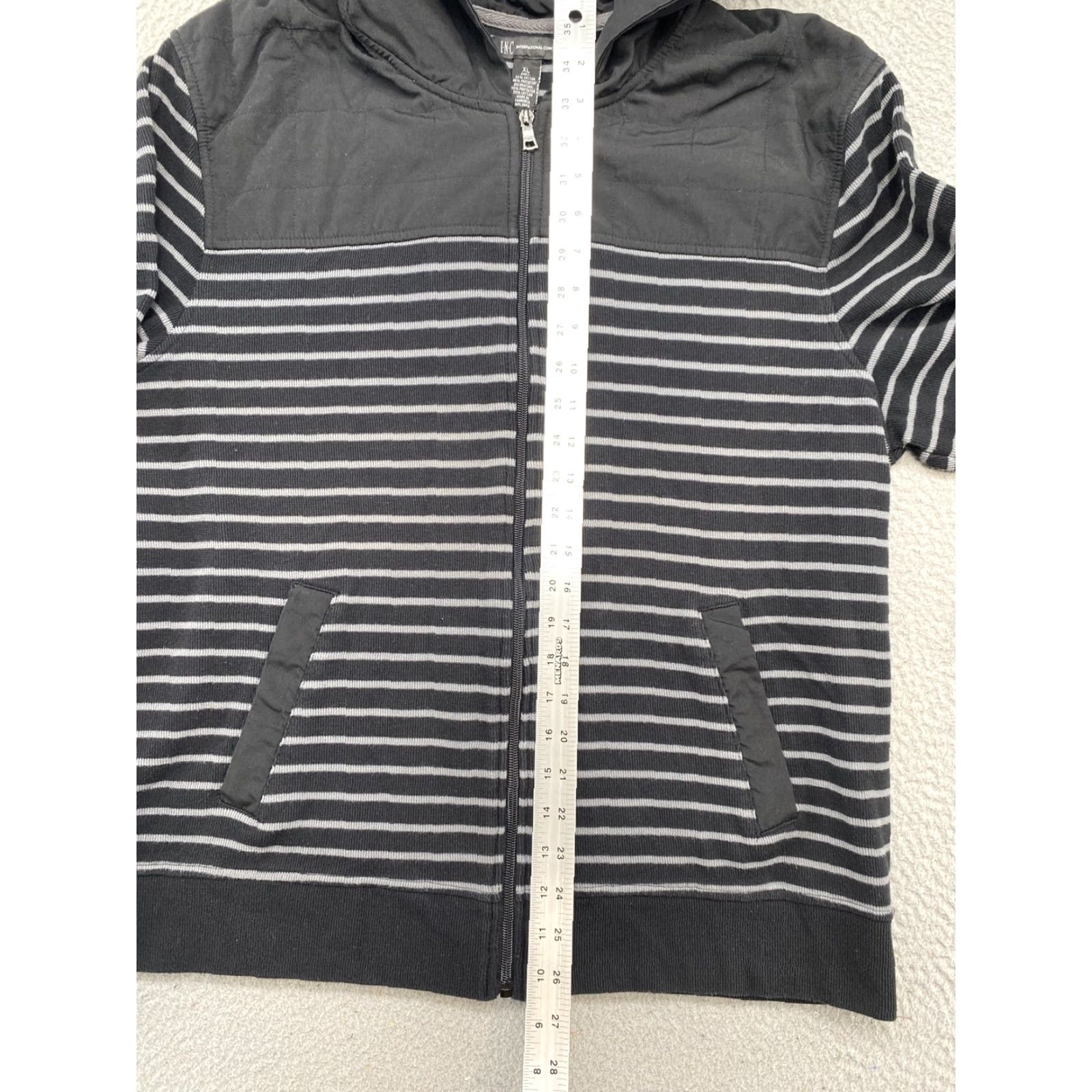 Vintage INC International Concepts Full Zip Hooded Striped Sweatshirt Jacket Women’s XL Black Women’s XL Hooded Striped Sweatshirt Jacket Size XL / US 12-14 / IT 48-50 - 7 Thumbnail