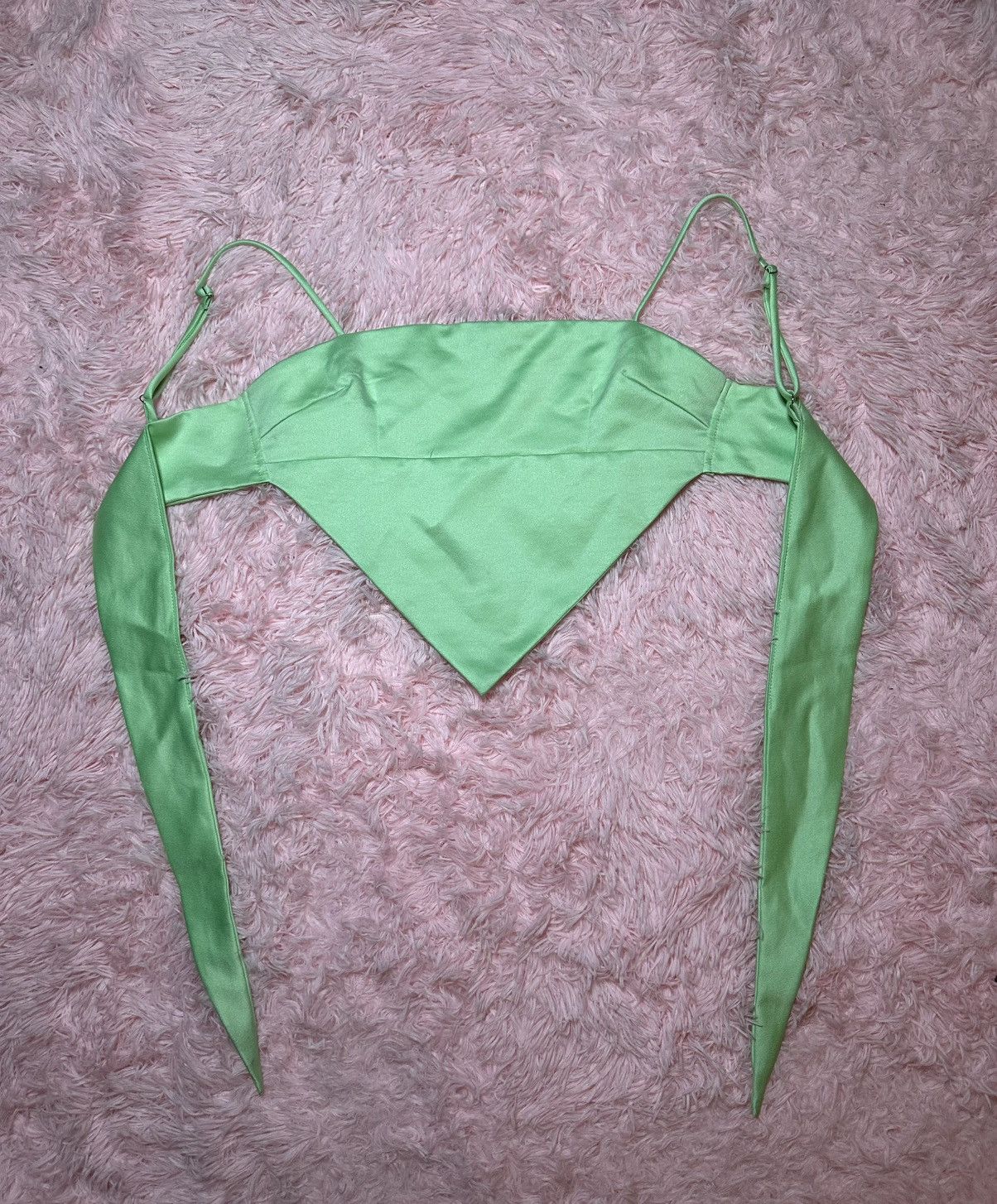 PRINCESS POLLY Princess Polly Lime Green 90s Halter Tank Top Soft Crop Top Size S / US 4 / IT 40 - 1 Thumbnail