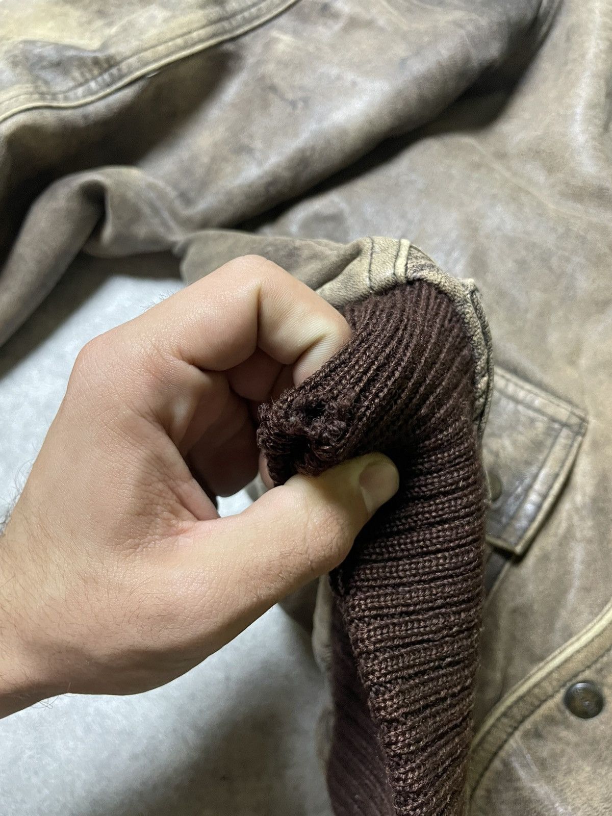 Genuine Leather 70s Multi-pocket Bomber Leather Flight Jacket Military Army Size US L / EU 52-54 / 3 - 16 Thumbnail