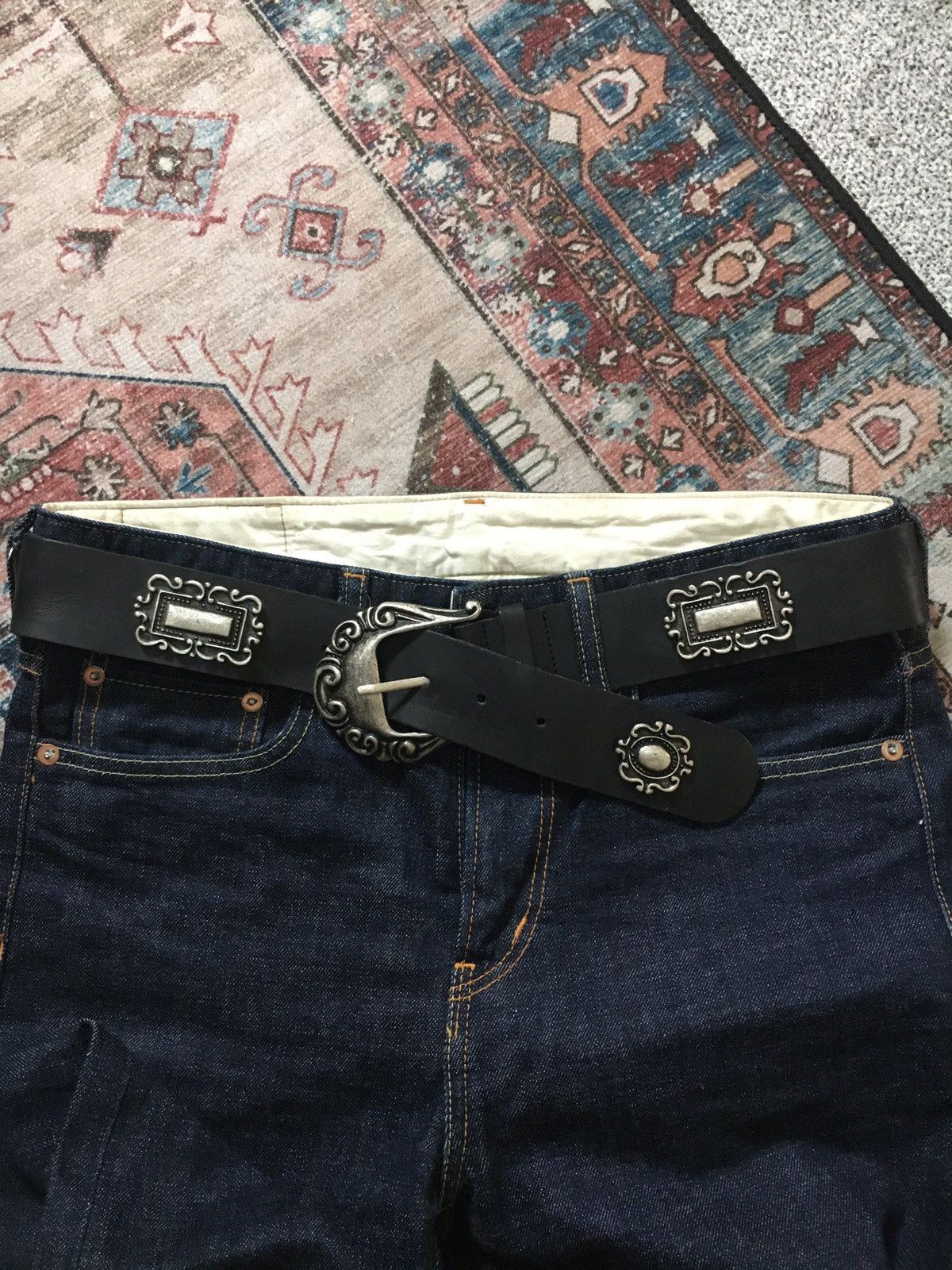 If Six Was Nine Black vintage style belt Size ONE SIZE - 2 Thumbnail