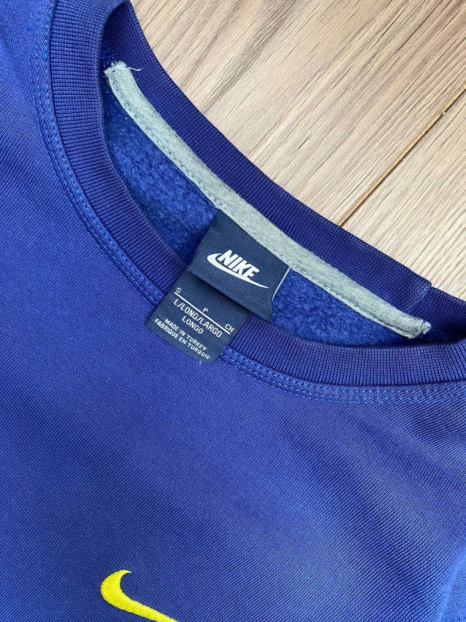 Nike × Vintage Vintage Nike Y2K Basic Purple Sweatshirt Yellow Swoosh Size US S / EU 44-46 / 1 - 7 Thumbnail