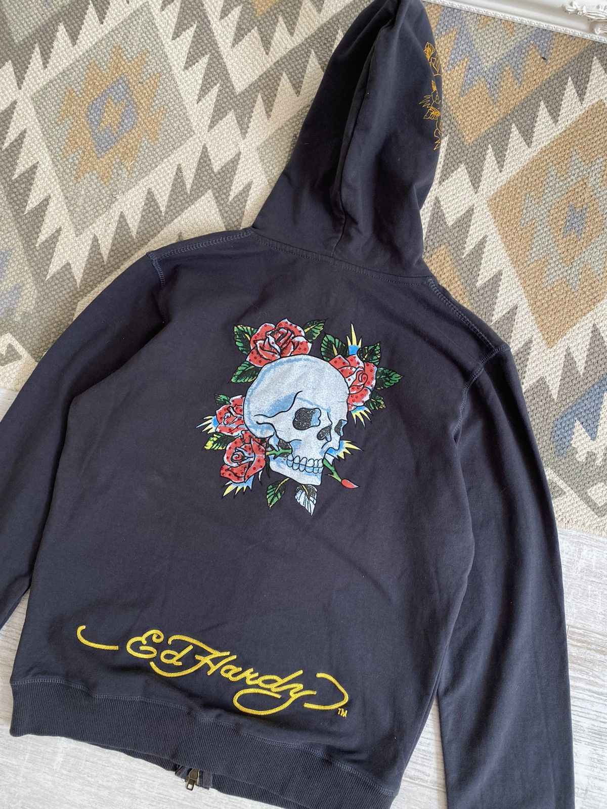 Ed Hardy Vtg Ed Hardy Womens Skull 2 Piece Suit Hoodie Pants Size L / US 10 / IT 46 - 7 Thumbnail