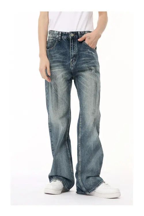 Jean American retro distressed flared casual jeans Size US 34 / EU 50 - 1 Thumbnail