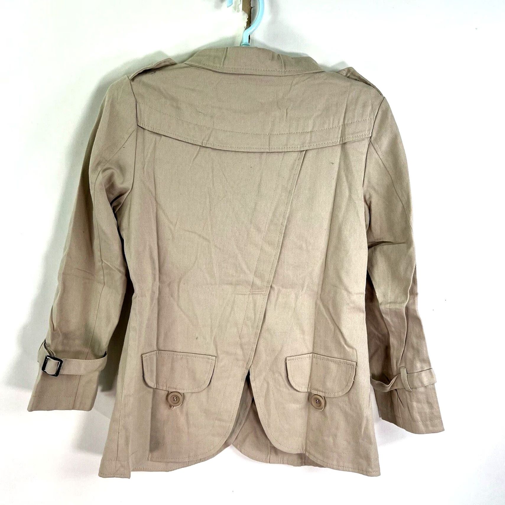 Max Mara VINTAGE Max Mara Trench Coat Womens Medium Tan Cotton Blend Classic Designer 90s Dressy Casual Size M / US 6-8 / IT 42-44 - 7 Thumbnail