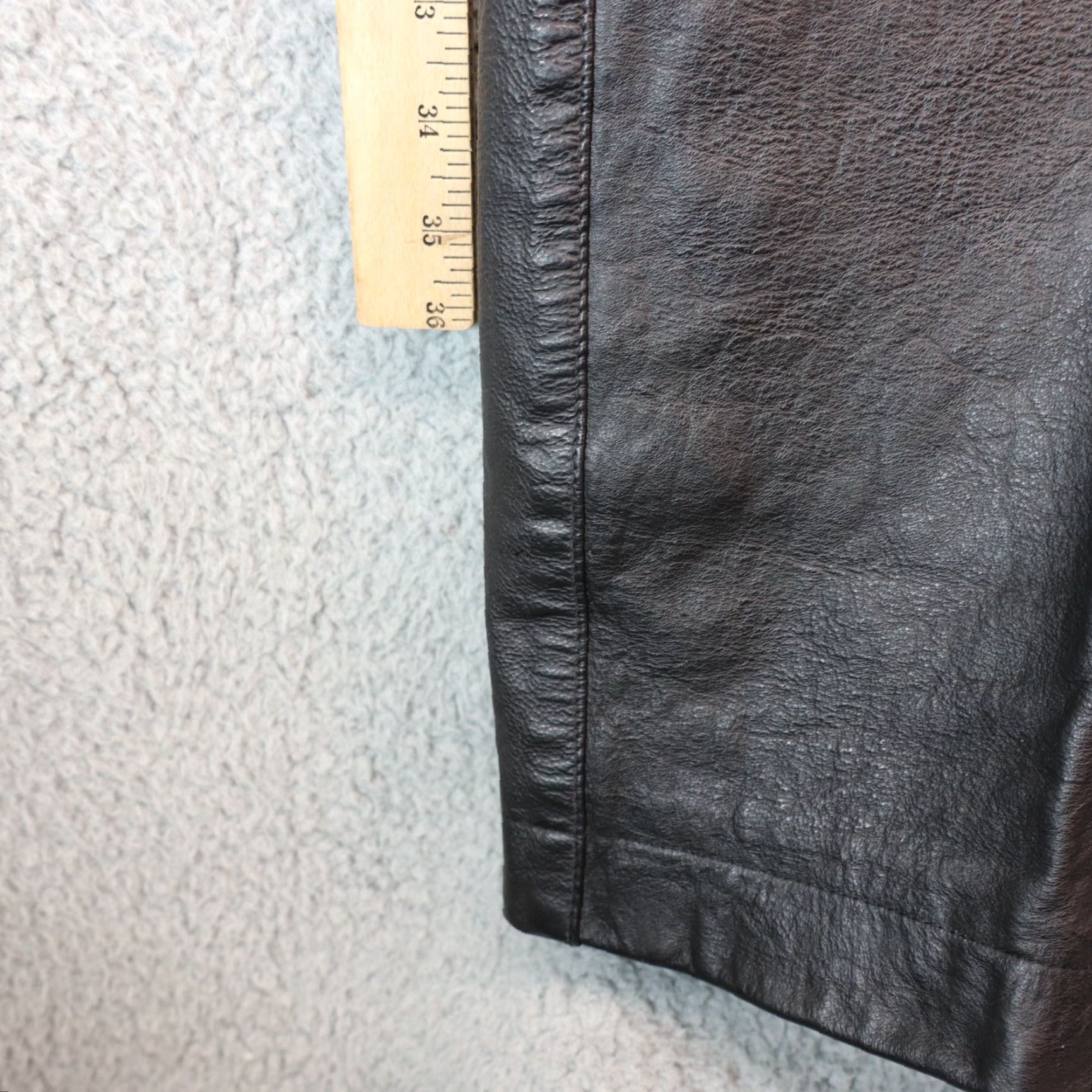 Vintage Leather Jeans Mens 34x30 L42 Black Vintage Fully Lined Biker Motocycle Pants India Jeans Leather Men 34 Black Vintage Motorcycle Biker Gear Size US 34 / EU 50 - 5 Thumbnail