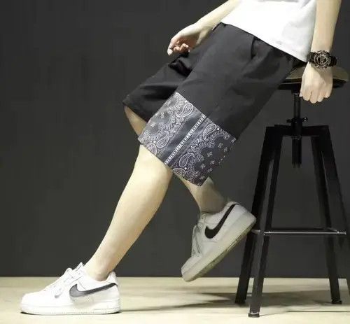 Other 20SS Indigo Union Japan Black Bandana Patchwork Shorts Size US 31 - 2 Thumbnail