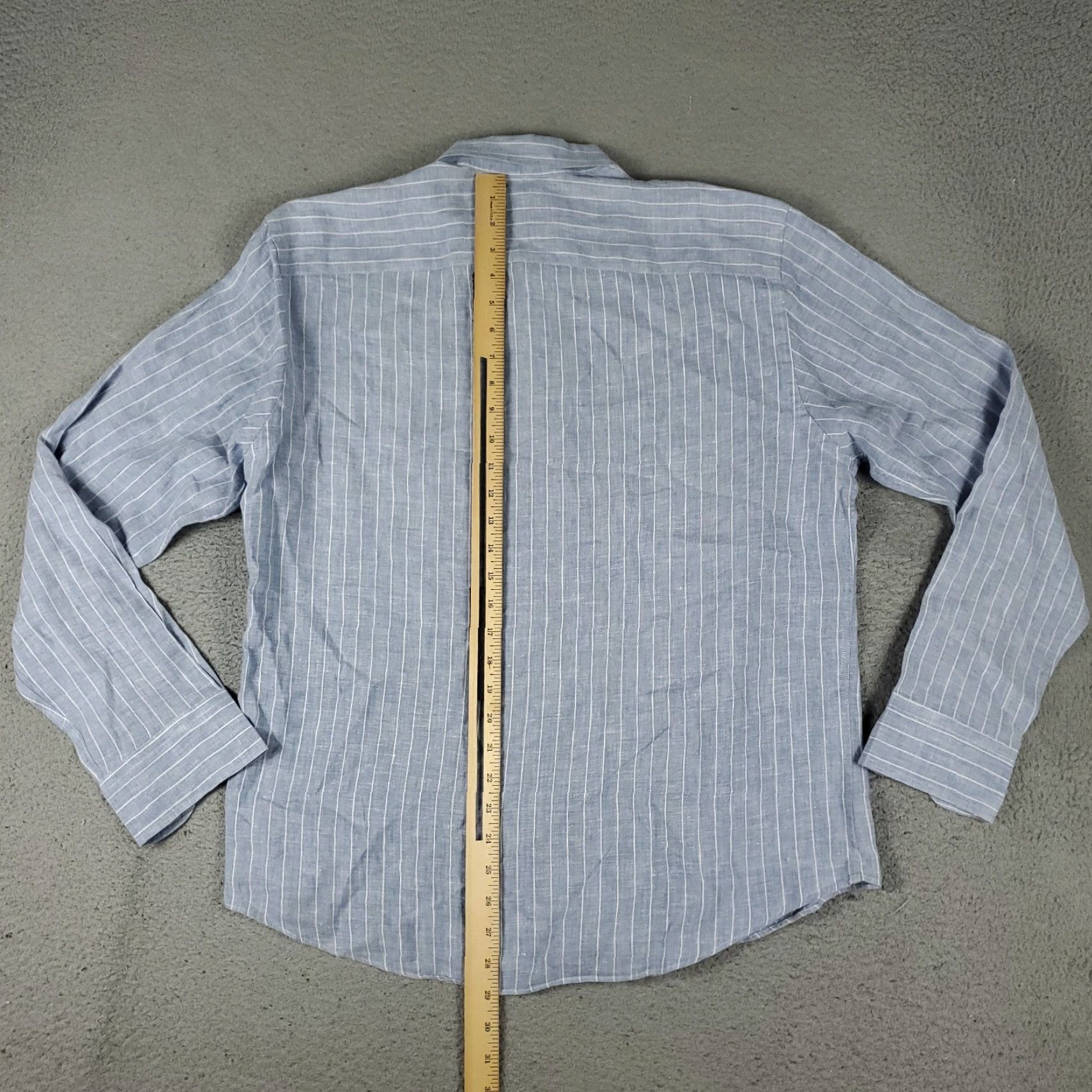 UNTUCKit UNTUCKit Shirt Mens Large Blue Striped Linen Button-Up Long Sleeve Casual Business Formal Wear - Mens L Blue Linen Button-Up Shirt Size US L / EU 52-54 / 3 - 6 Thumbnail
