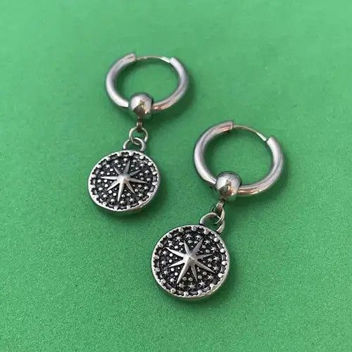 Sterling Silver 925 Silver Plated Sun Dangle Drop Earrings for Men Women Size ONE SIZE - 4 Thumbnail