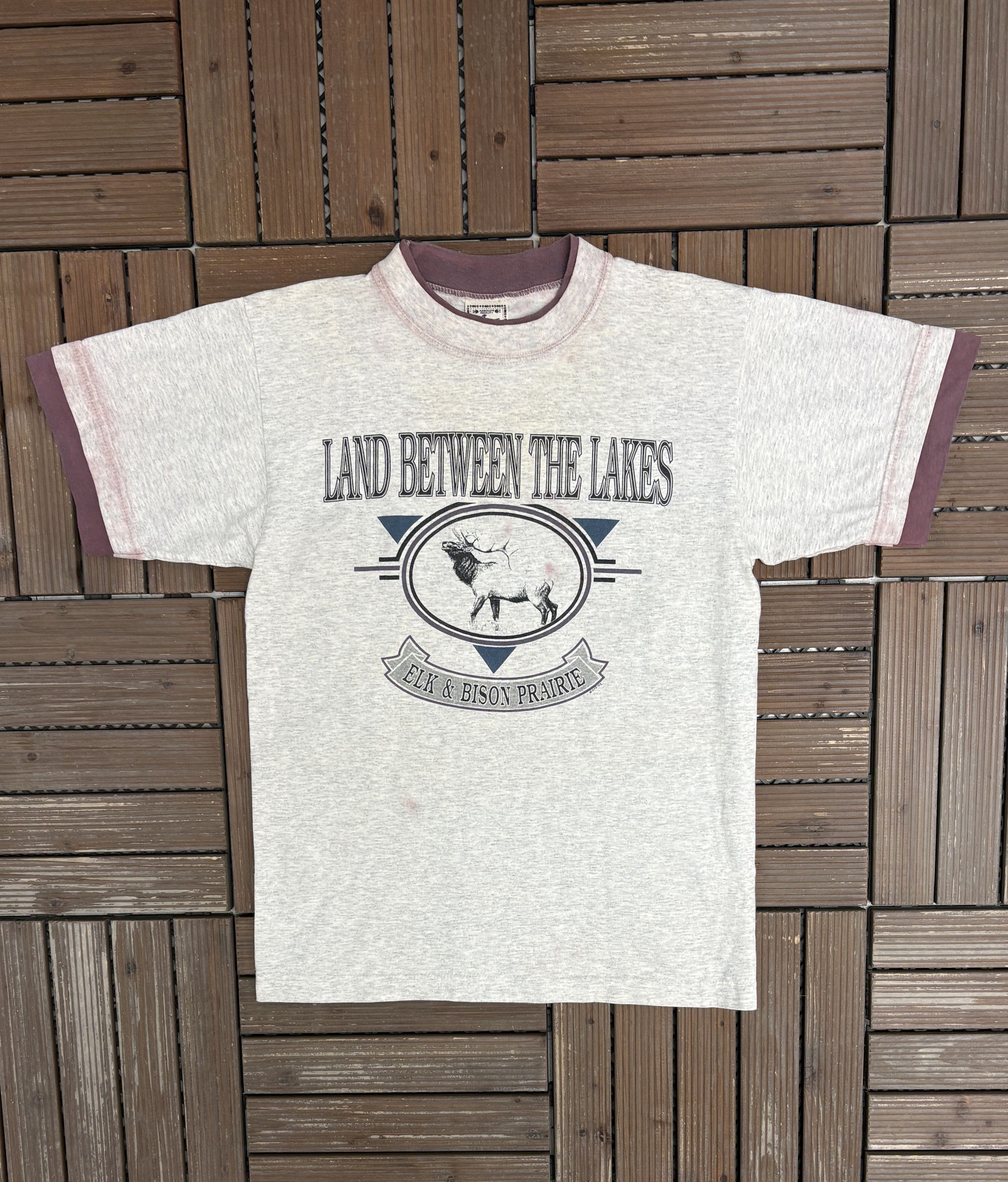 Vintage Elk & Bison Prairie, Kentucky Vintage Grey T-Shirt Tee Size US M / EU 48-50 / 2 - 1 Thumbnail