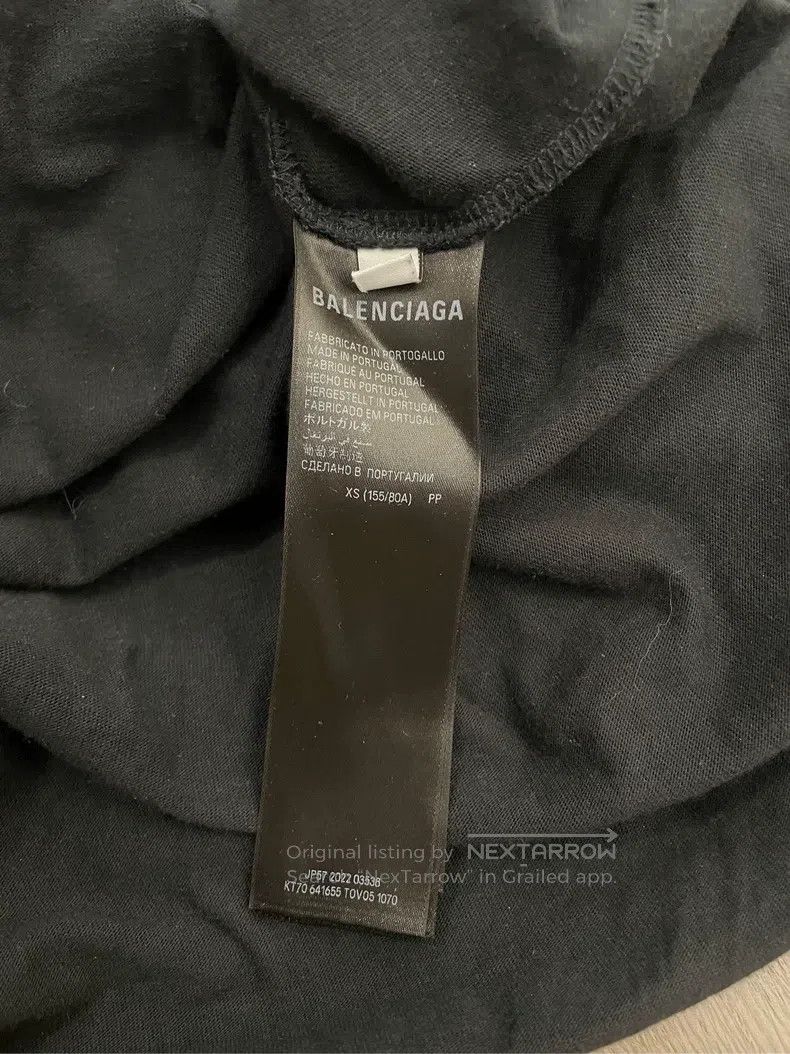 Balenciaga Balenciaga Black Ink Washed Large Logo Short Sleeve T-Shir Size US XS / EU 42 / 0 - 4 Thumbnail