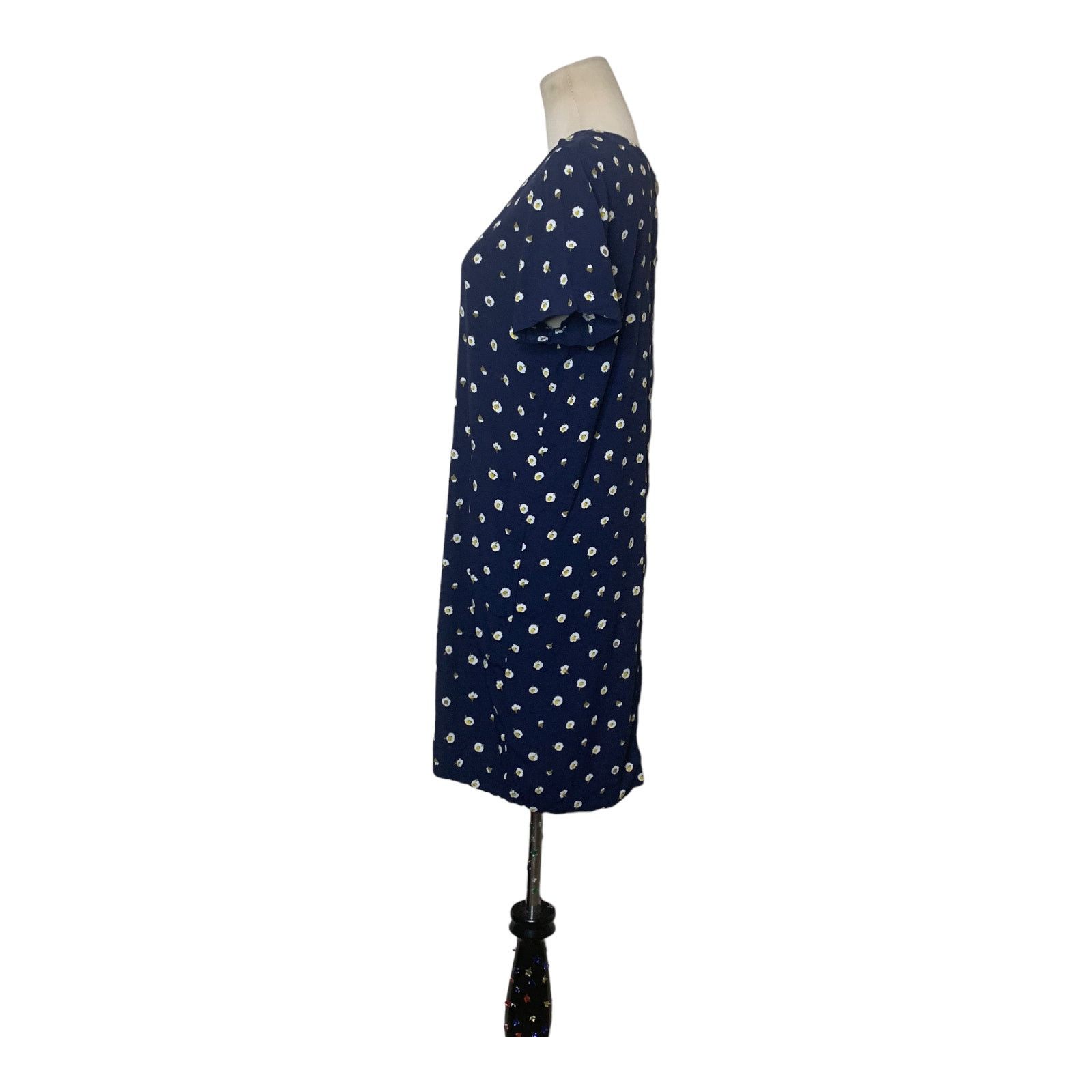 Madewell Madewell Blue Daisy Dot Back Buttoned Mini Dress S Size S / US 4 / IT 40 - 6 Thumbnail
