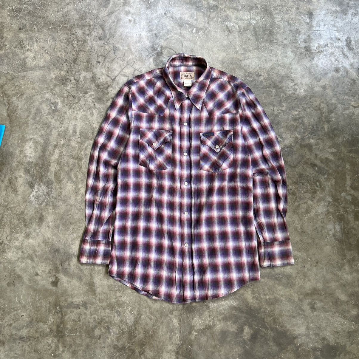 Edwin 1990’s Edwin Western Plaid Snap Button Shirt Size US M / EU 48-50 / 2 - 1 Thumbnail