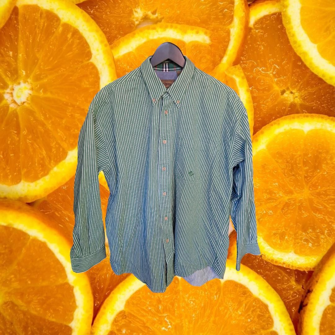 Roper Vintage Roper Button Down Green and White Striped Shirt Size Size US L / EU 52-54 / 3 - 1 Thumbnail