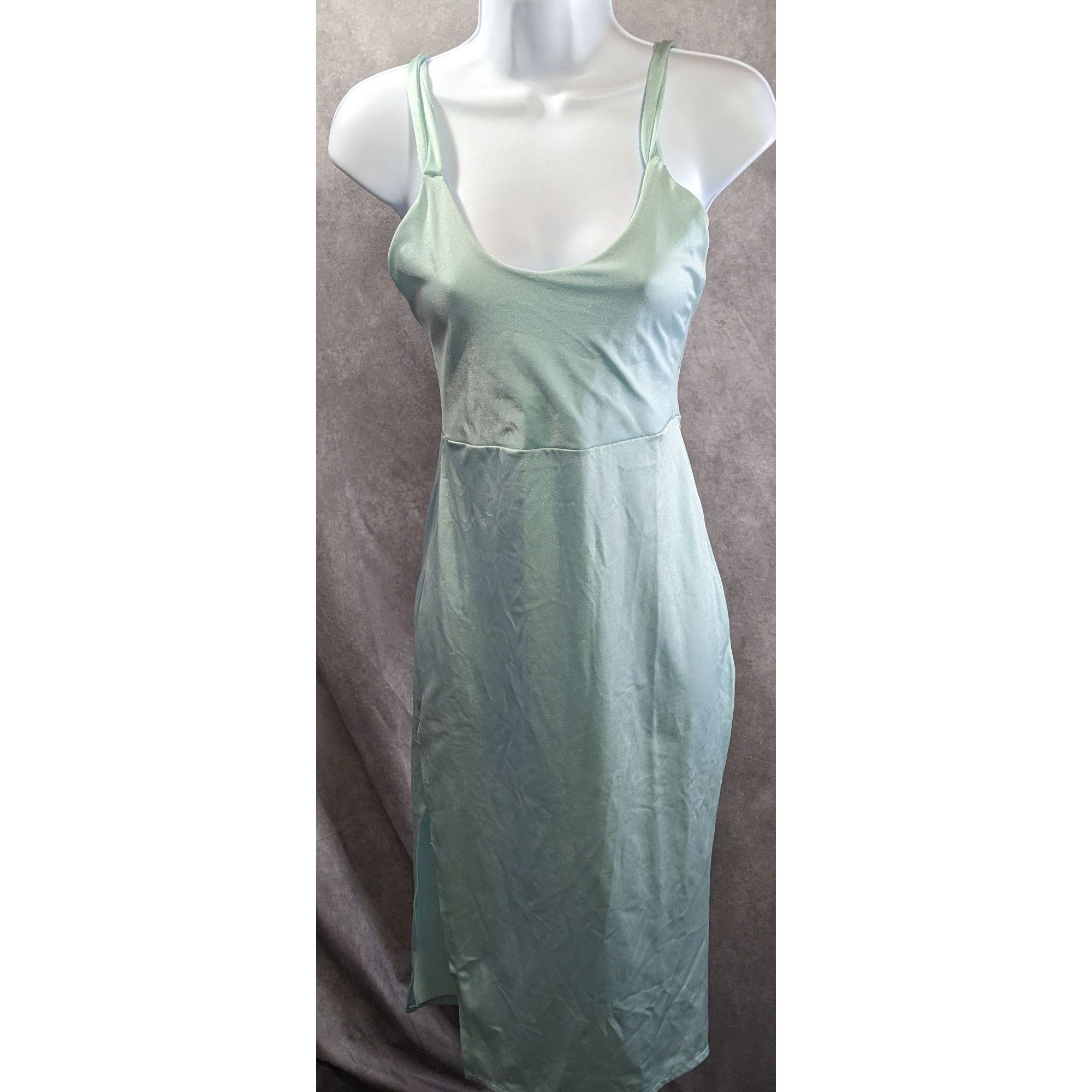 Other Vintage Light Blue Slip Dress Nightgown With Strappy Open Ba Size ONE SIZE - 1 Thumbnail