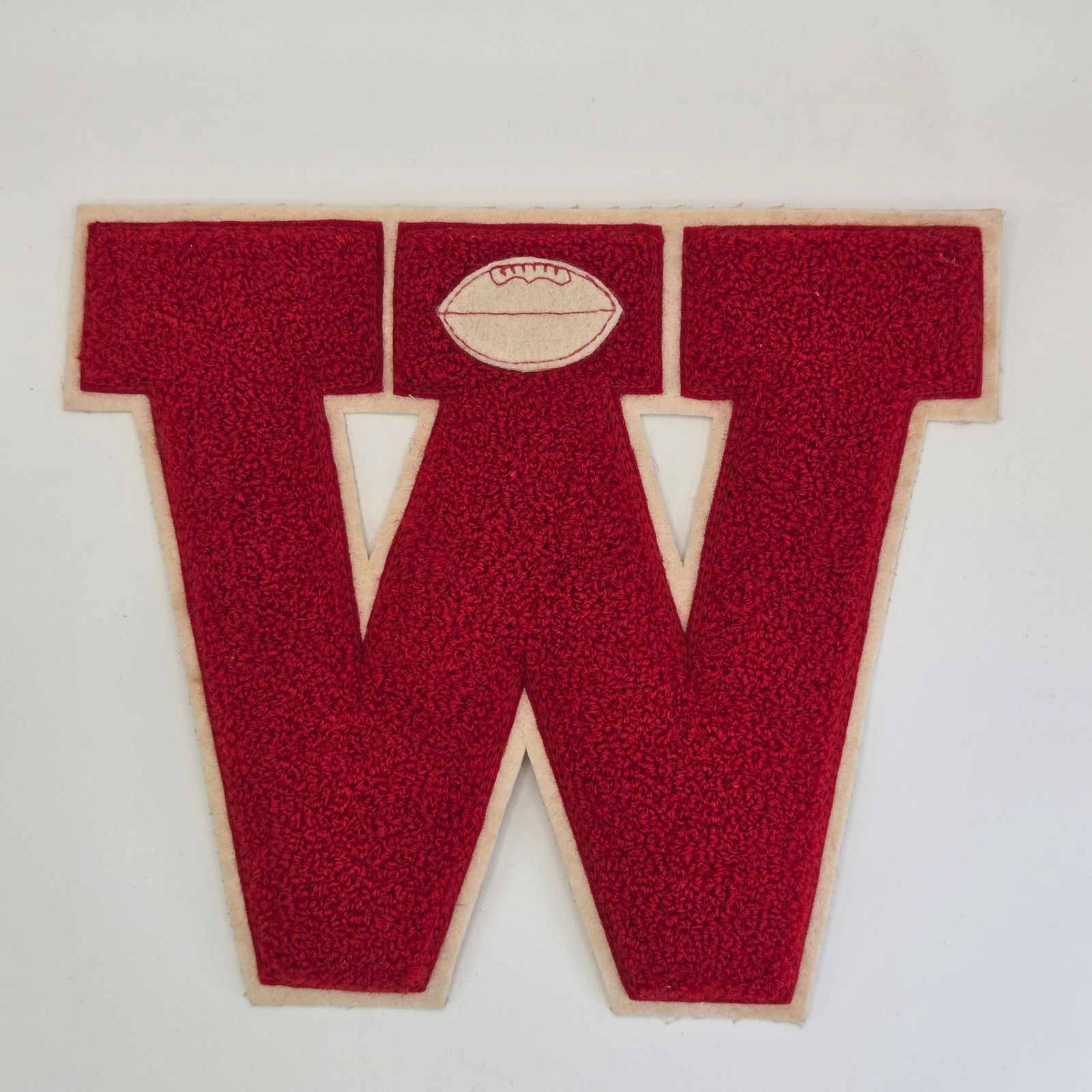 vintage chenille w varsity patch football