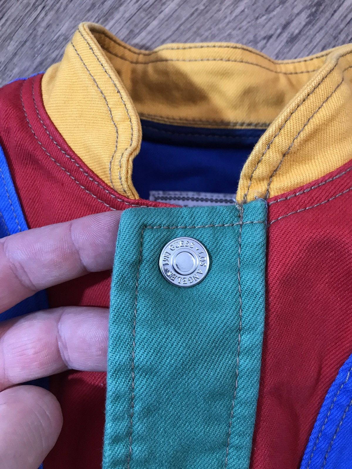 Vintage Guess J Balvin Trucker Denim Waistcoat Multi Colour