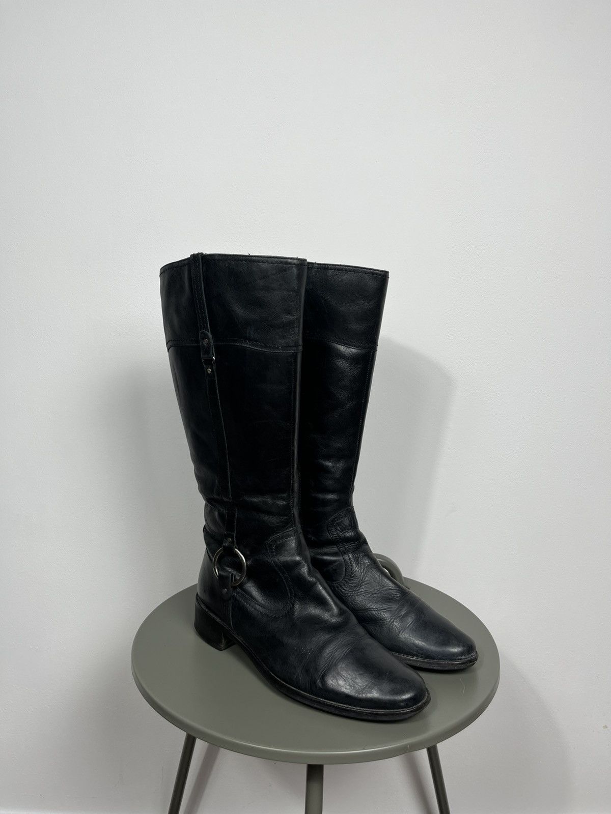 Cowboy Equipment Women’s Black Leather Cowboy Riding Boots US 10 Size US 10 / IT 40 - 1 Thumbnail