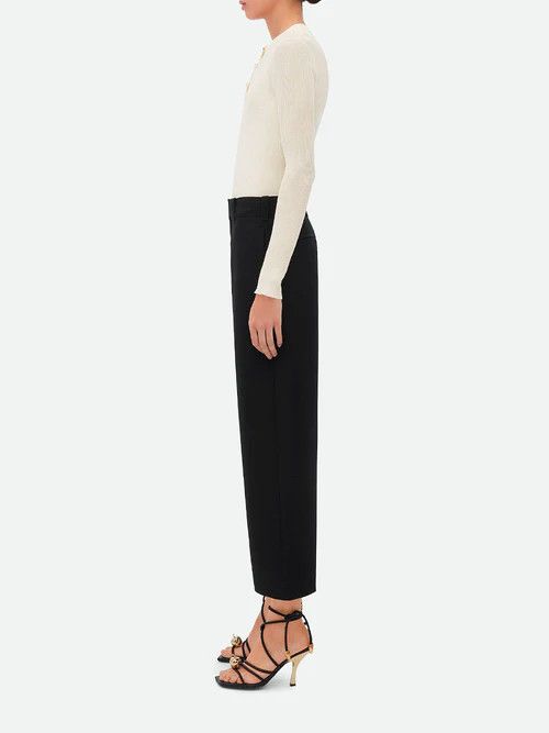 Bottega Veneta o1n1vont1225 Grain De Poudre Culotte Trousers in Black Size 24" / US 00 / IT 34 - 3 Thumbnail