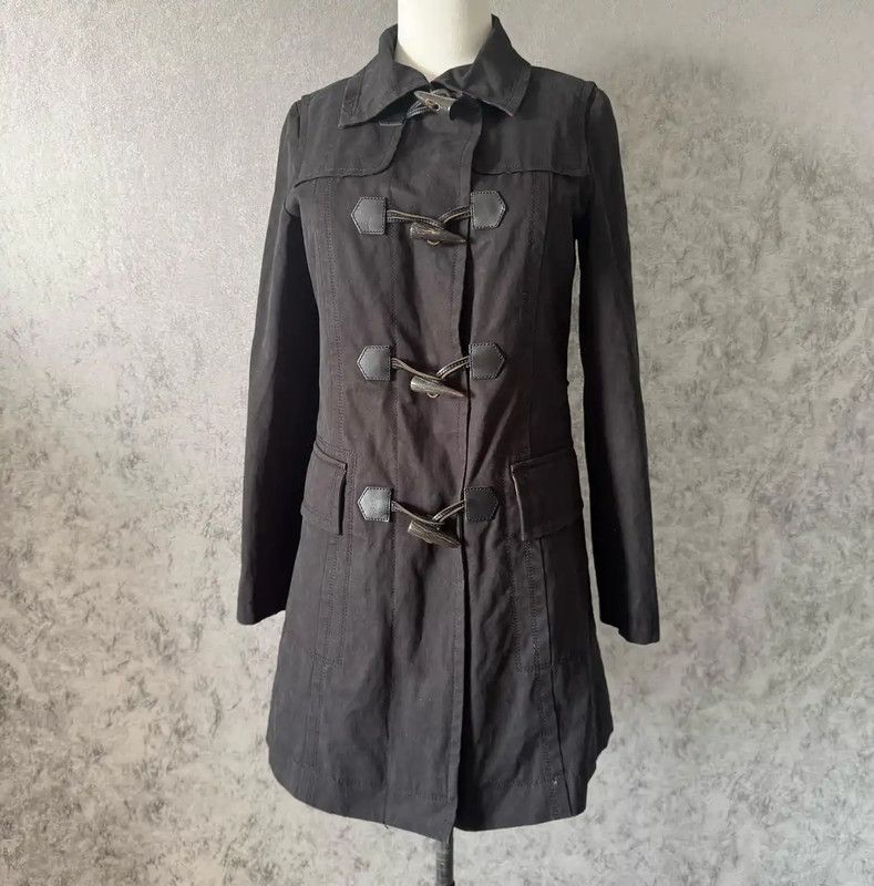 Burberry Burberry Black Cotton Mid-Length Coat Size M / US 6-8 / IT 42-44 - 1 Thumbnail