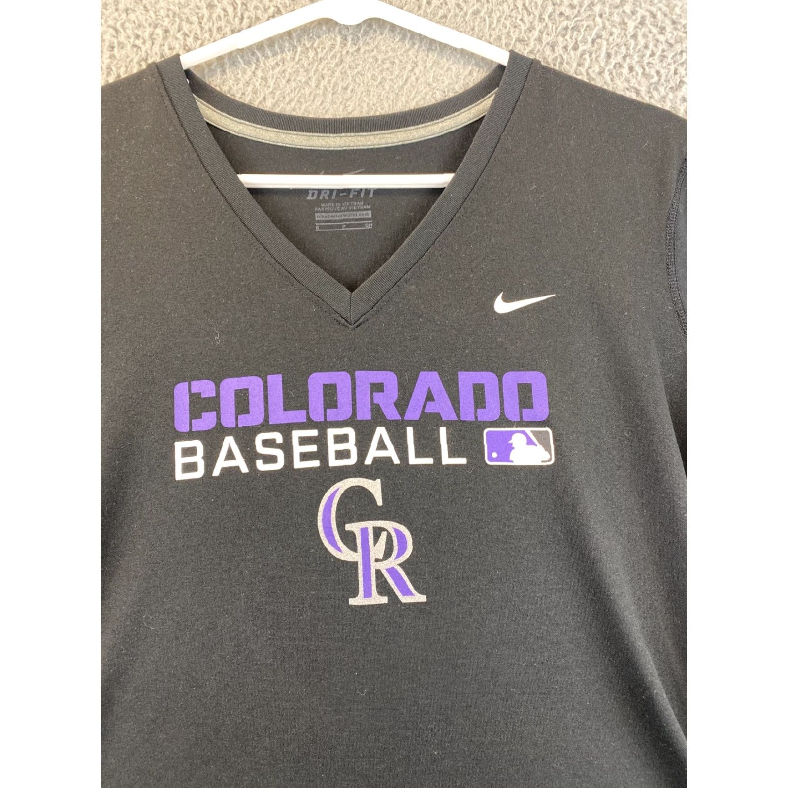 Nike Nike Dri-Fit Colorado Rockies Women's Tee Shirt S Black Womens Baseball Team Tee Shirt 81-48 Size S / US 4 / IT 40 - 3 Thumbnail