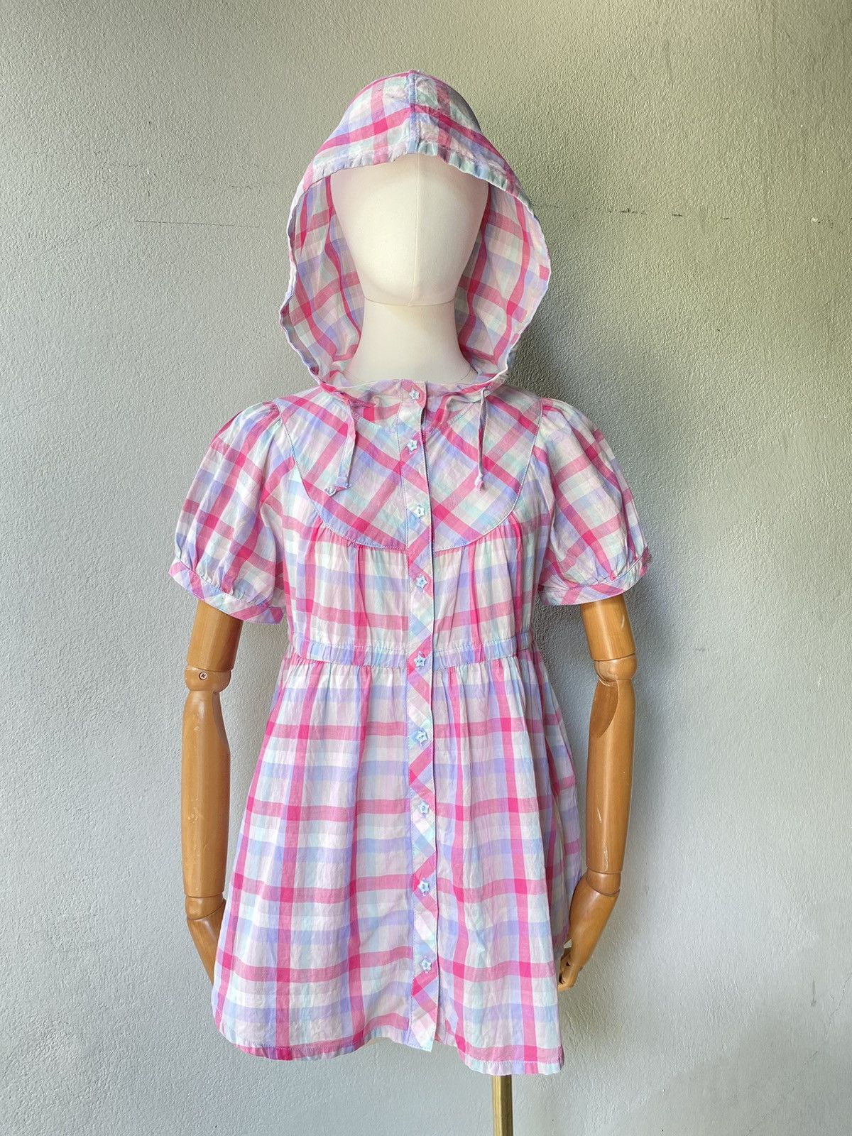 Designer × Japanese Brand Mezzo Piano For Candy Girts Pastel Plaid Hoodie. Size ONE SIZE - 1 Thumbnail