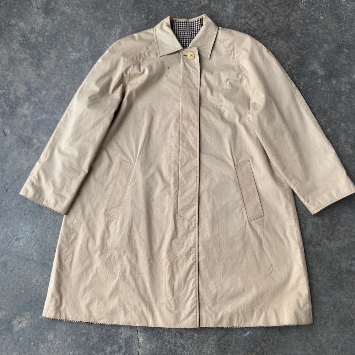 Aquascutum Aquascutum Reversible Houndstooth Balmacaan & Beige Mac Coat Size XL / US 12-14 / IT 48-50 - 14 Thumbnail