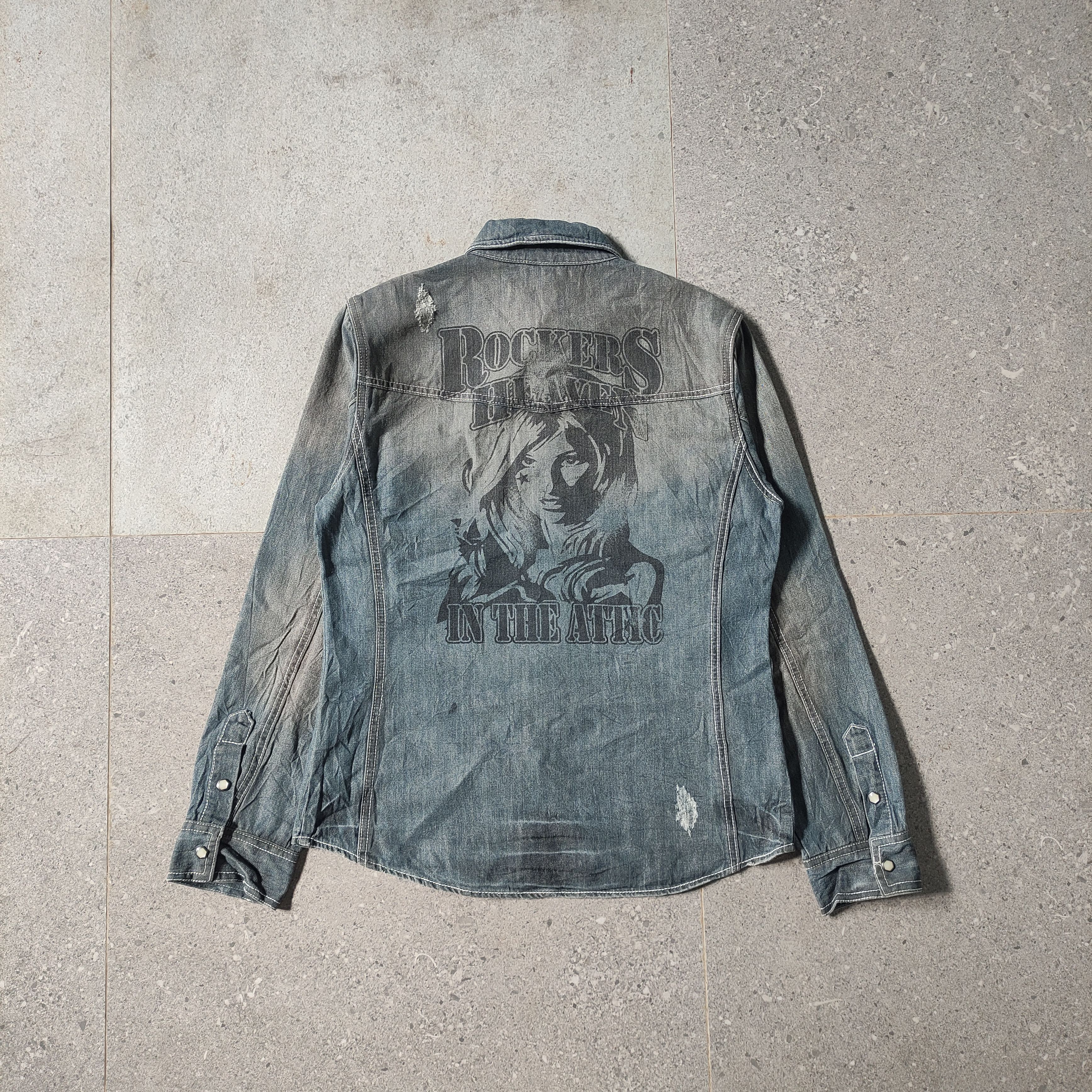 If Six Was Nine In The Attic "ROCKERS" Mud Wash Vkei 2000s Size US M / EU 48-50 / 2 - 2 Thumbnail