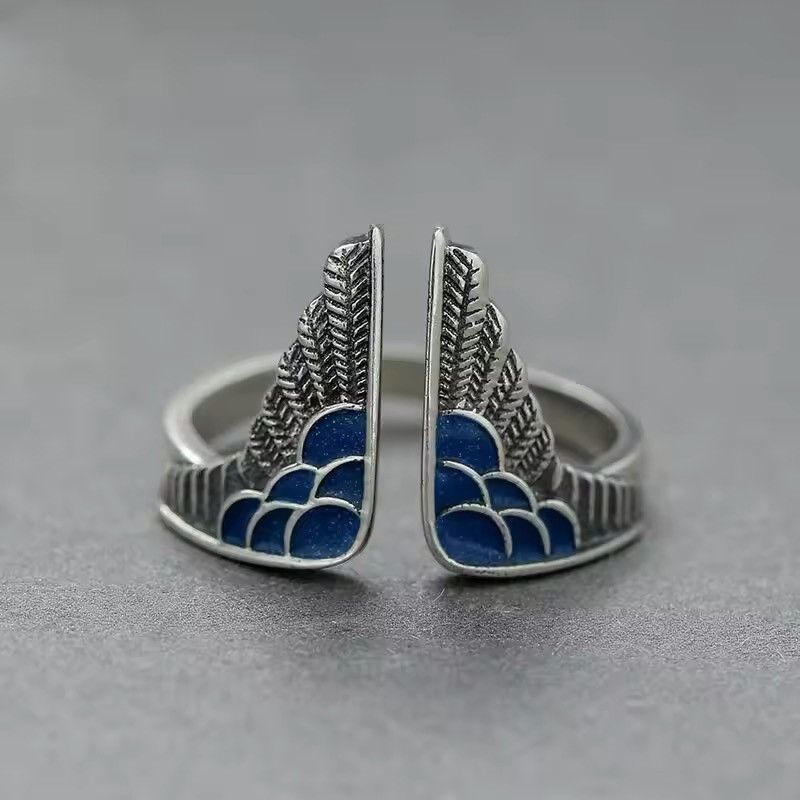 Jewelry Creative Dropper Wings Ring Size ONE SIZE - 1 Thumbnail