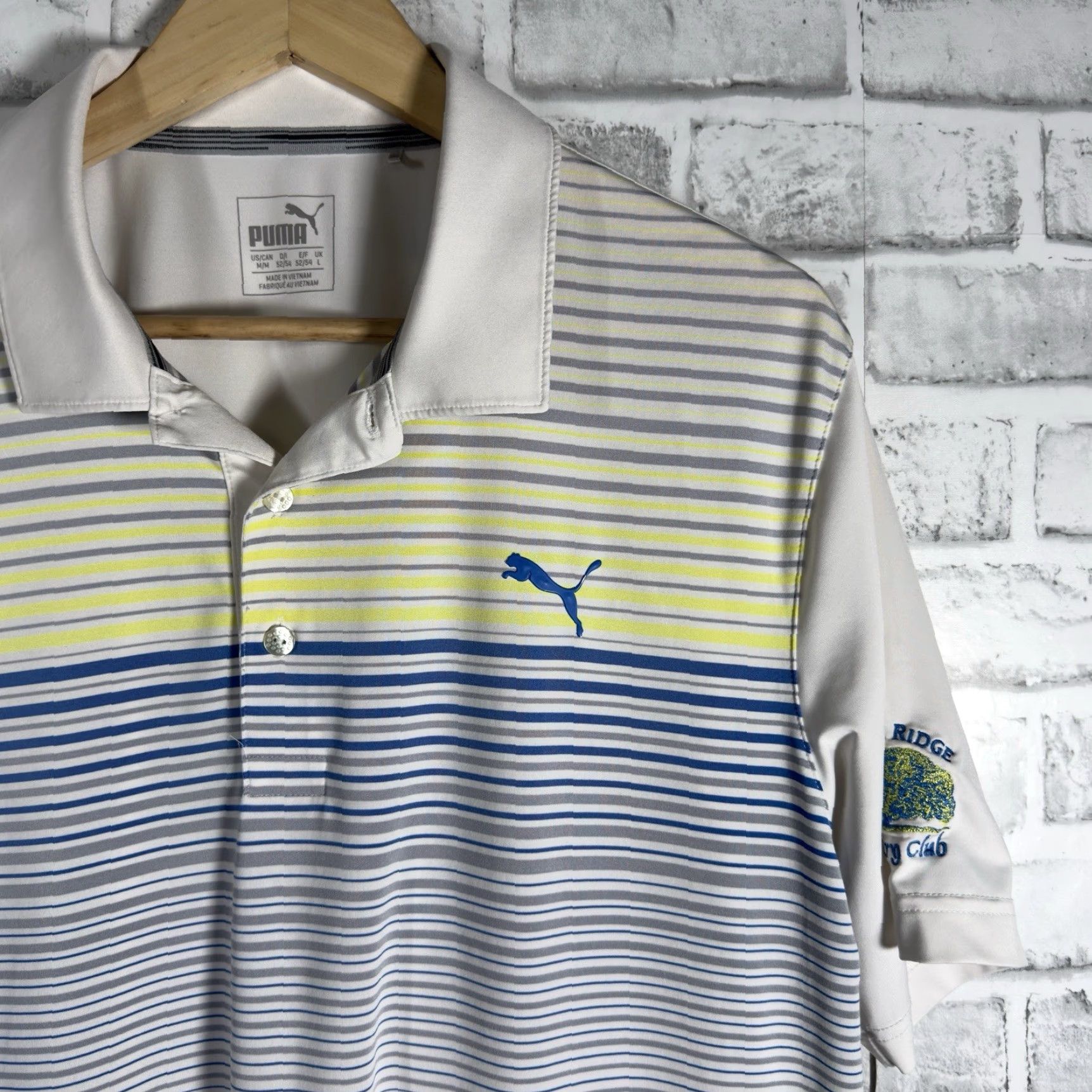 Puma VINTAGE? No. Puma Striped Athletic Polo Shirt Mens Size M White Polo Shirt Mens M White Striped Athletic Polo Puma Shirt Mens M White Size US M / EU 48-50 / 2 - 2 Thumbnail