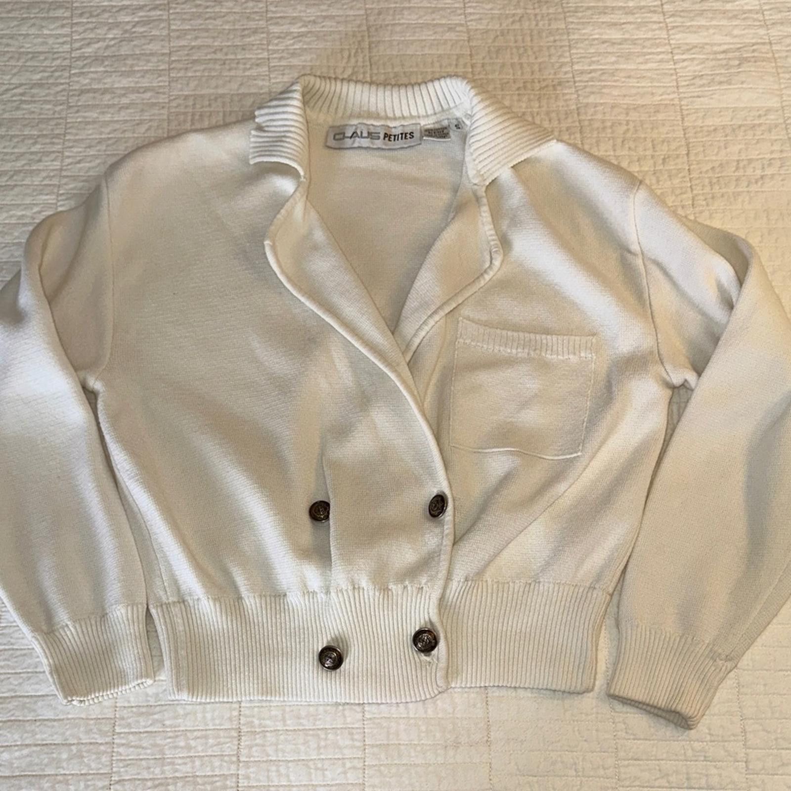 Chaps Ralph Lauren Vintage Knit Chaus Small Double-Breasted Cardigan EUC Sailor Size S / US 4 / IT 40 - 1 Thumbnail