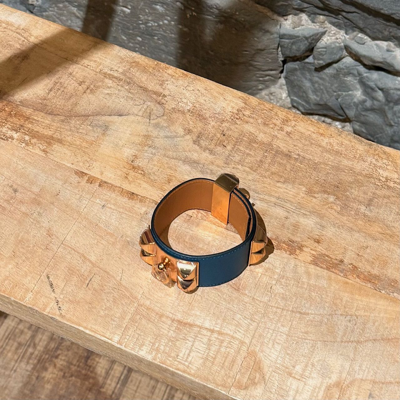 Hermes Hermès Blue Colvert Rose Gold Collier De Chien Bracelet Size ONE SIZE - 12 Thumbnail